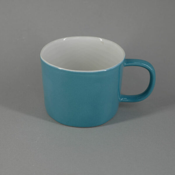 petrol blue hand painted stoneware mug